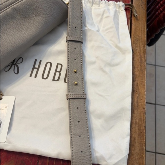 HOBO Taupe Leather Hobo with Gold Stud Accent - Picture 5 of 5